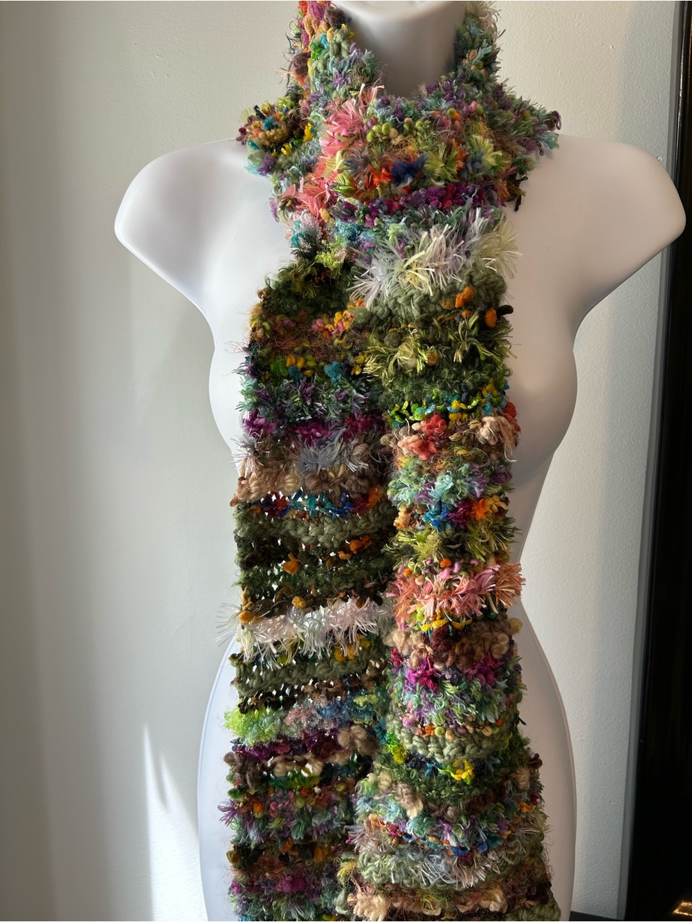 Multicolor Textured Knit Scarf - Women's Scarf & Wrap